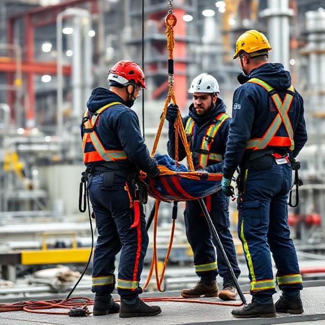 Brigada y personal de rescate industrial